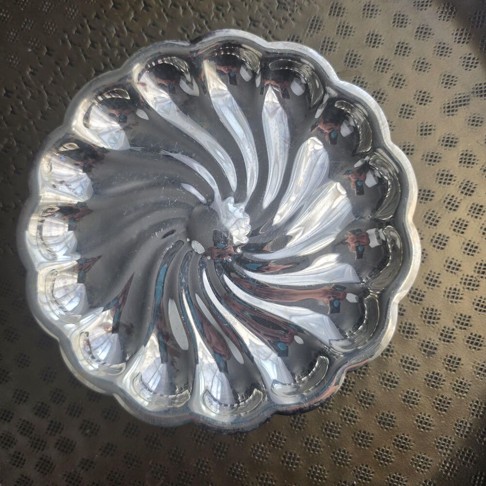 F.B. Rogers Silver Plated Footed Dish |Scalloped Bowl (6-7" Diameter)
